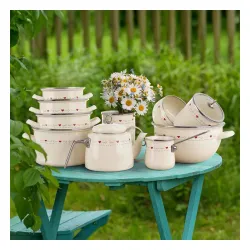 Garnek emaliowany kremowy TONCA 4 l