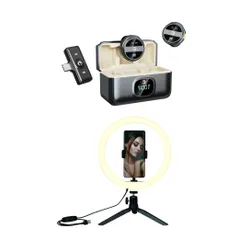 Mikrofon HAWK HW-MIC201 + Lampa pierścieniowa XLINE SF200 selfie
