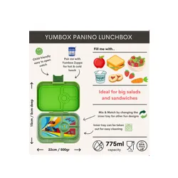 Yumbox Panino Çocuk Öğle Yemeği Kutusu 750 ml-matcha green / Yarış arabaları tepsisi