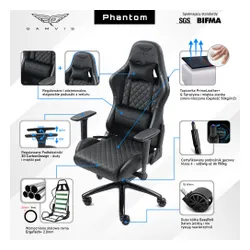 Fotel GAMVIS Phantom Large Pikowany Czarny