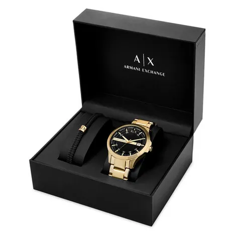 Armani Exchange Hampton saati AX7124 Gold / Gold / Black