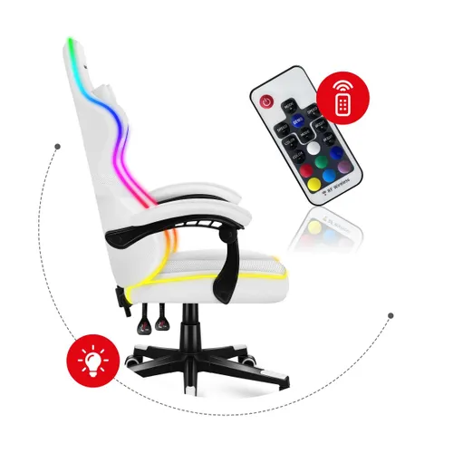 Fotel HUZARO Force 4.4 RGB Biały