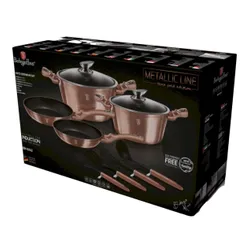 Zestaw garnków BERLINGER HAUS Metalic Line Rose BH/6142 (10 elementów)