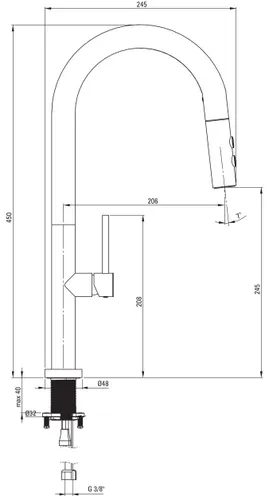 Bateria DEANTE Olfato BQO R72M Złoto szczotkowane