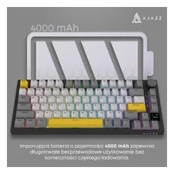 Klawiatura AJAZZ AK820 Pro RGB Hot Swap Flying Fish Switch Czarno-szaro-żółty