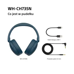 Słuchawki bezprzewodowe Sony WH-CH735N ANC Nauszne Bluetooth 6.0 Niebieski