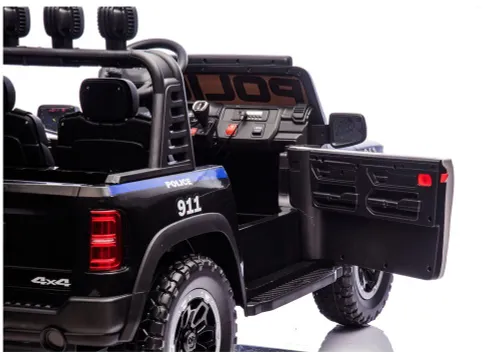 Auto Na Akumulator Dla Dzieci Dodge Ram Policja Zb629-F 4X4 LED Eva Skóra