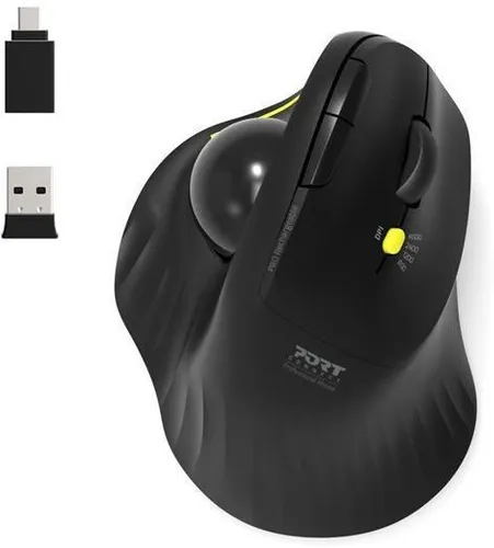 Myszka Port Designs Ergonomic Rechargable BT Trackball bezprzewodowa czarna