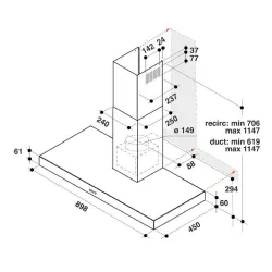 Okap Whirlpool AKR5593IX Srebrny