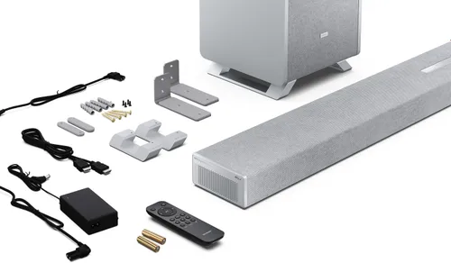 Soundbar SHARP HT-SBW55121 Srebrny 5.1.2-kanałowy, Bezprzewodowy Subwoofer, HDMI eARC, Dolby Atmos, 4K, BT