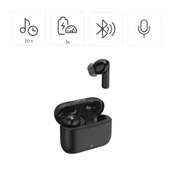 Słuchawki bezprzewodowe Hama Passion Clear II ANC Dokanałowe Bluetooth 5.3 Czarny