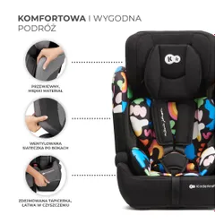 Fotelik samochodowy KINDERKRAFT Comfort Up I-Size Happy Shapes 76-150 cm (9-36 kg) Wielokolorowy