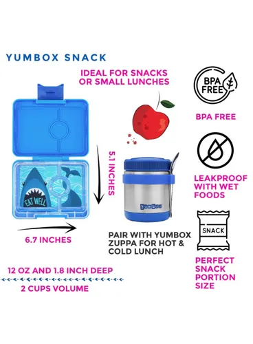 Śniadaniówka / lunchbox dziecięcy Yumbox Snack - surf blue / shark