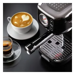 Экспресс для кофе с рожком Ariete Perfetto Slim Manometro Moderna 1381/32, 1300 Вт, черный
