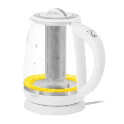ADLER CR 1290 2 l biały - czajnik elektryczny bezprzewodowy szklany z zaparzaczem