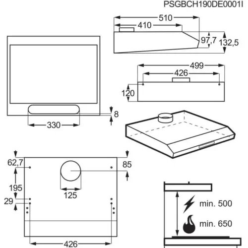 Okap Electrolux LFU215X Srebrny