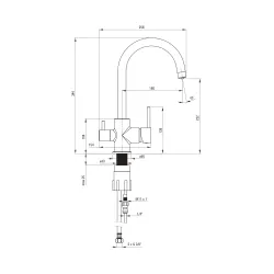 Bateria Deante BCHF064M Chrom Mosiądz