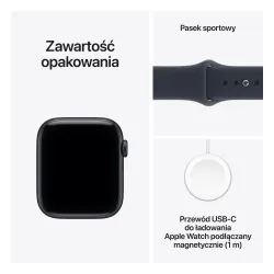 Apple Watch SE 3gen GPS koperta 44mm z aluminium Północ pasek sportowy granat S/M 2026