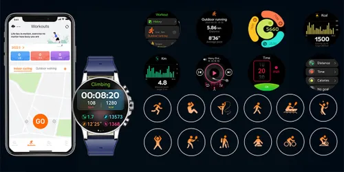 Smartwatch IMIKI Holo Ultra Srebrny