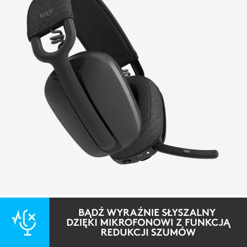 Słuchawki bezprzewodowe z mikrofonem Logitech Zone Vibe 100 Nauszne Grafitowy