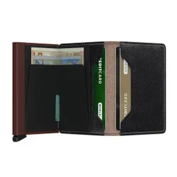 Slimwallet Secrid Saffiano-brown Küçük RFID Cüzdanı