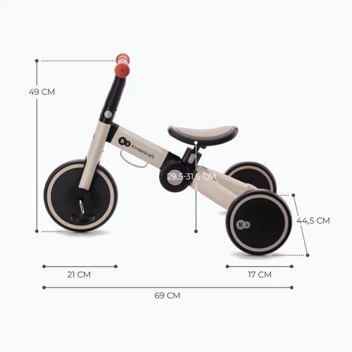 Rowerek biegowy trójkołowy Kinderkraft 4TRIKE silver grey