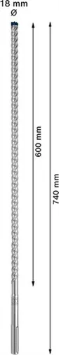 Wiertło udarowe 18x600x740mm Bosch EXPERT SDS max-8X