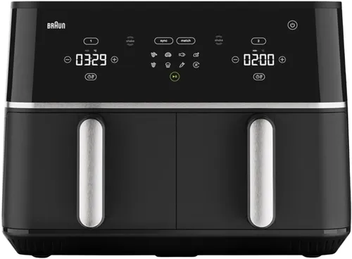 Air Fryer Frytkownica beztłuszczowa BRAUN TwinCook 5 TD5030I 10l z 8 automatycznymi programami, podwójnym koszem i okienkiem do obserwacji postępów gotowania