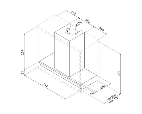Okap Smeg KSGT73X Stal nierdzewna