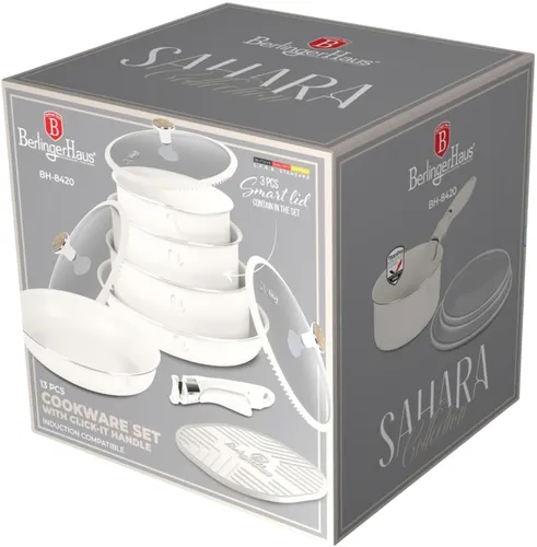 Zestaw patelni i garnków BERLINGER HAUS Sahara Nordic BH-8420 (13 elementów)