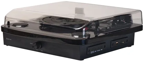 Gramofon DENVER VPL-230 Czarny, Manualny,Napęd paskowy,BT,USB,Wbudowane głośniki,Prędkość odtw. 33 1/3,45,78 obr./min