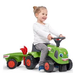 Falk Traktorek Baby Claas Zielony z Przyczepką + akc. od 1-3 lat
