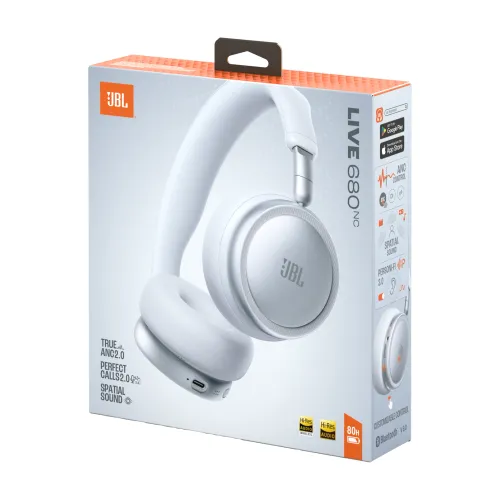 Słuchawki bezprzewodowe JBL Live 680NC Nauszne Bluetooth 6.0 Biały