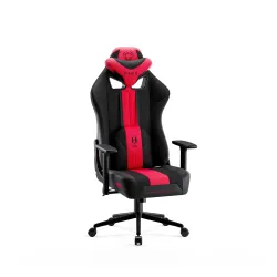 Fotel Diablo Chairs X-Player 2.0 Small do 90kg Skóra ECO Tkanina Karmazynowo-antracytowy