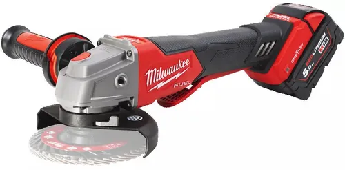 Milwaukee M18 Açılı taşlama makinesi ONEFSAG125XPDB-502X (+ M18 B5 piller, kılıf)