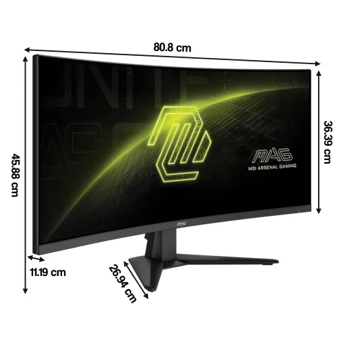Monitor MSI Mag 346CQ 34" 3440x1440px 180Hz 1 ms [MPRT] Curved