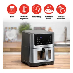 Air Fryer Frytkownica beztłuszczowa ALPINA 871125224542 8l z okienkiem do obserwacji postępów gotowania