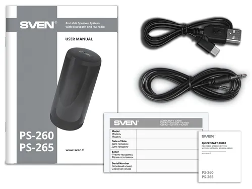Głośnik mobilny SVEN PS-265 Radio FM Biały