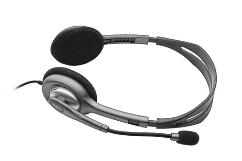 Słuchawki przewodowe z mikrofonem Logitech Stereo Headset H111 Nauszne Szary