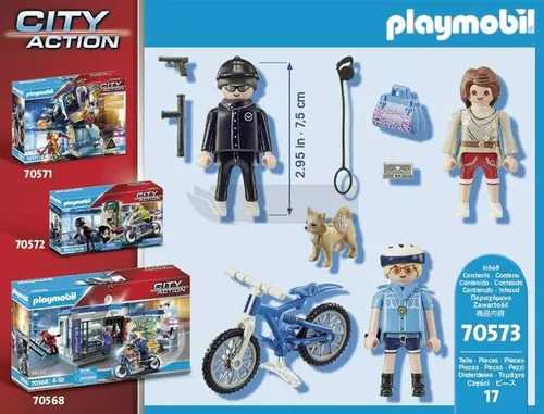 PLAYMOBIL City Action 70573 Policyjny rower Śledzenie kieszonkowego złodzieja