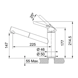 Bateria FRANKE Orbit 115.0623.057 Chrom/Onyx