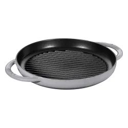STAUB Grill Round 26 cm grafitowa - patelnia grillowa żeliwna