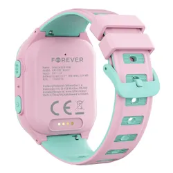 Smartwatch FOREVER Kids Boost KW-530 AI GPS WiFi 4G Różowo-zielony