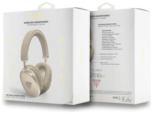 Słuchawki nauszne GUESS Metallic Triangle Logo Złoty