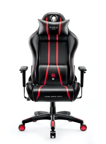 Fotel Diablo Chairs X-One 2.0 Normal Size Gamingowy do 160kg Skóra ECO Tkanina Czarno-czerwony