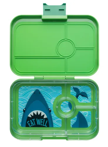 Lunchbox pojemnik na śniadanie XL Yumbox Tapas 4 - jurassic green / shark tray