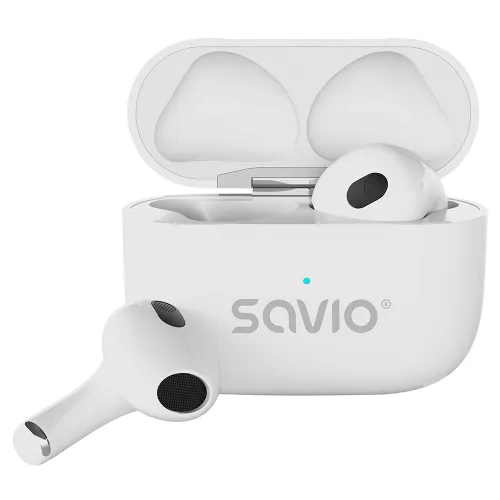 Słuchawki bezprzewodowe Savio TWS-01 PRO Douszne Bluetooth 5.4 Biały