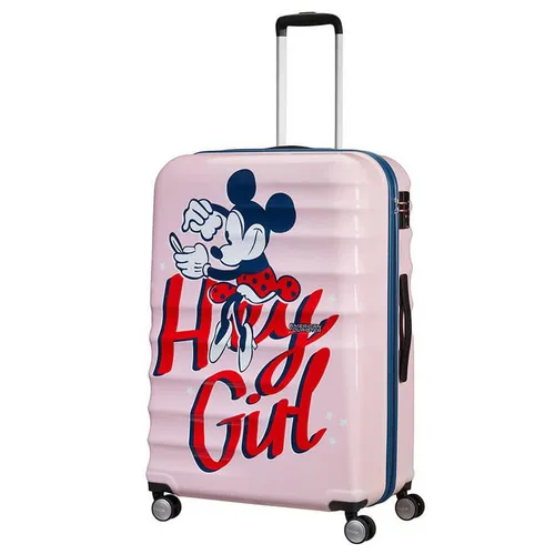 Walizka duża American Tourister Wavebreaker Disney - Minnie darling pink