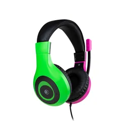 Słuchawki przewodowe z mikrofonem BigBen SWITCHHEADSETV1P+G Nintendo Switch Gaming Headset Nauszne Różowo-zielony