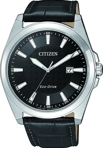 Zegarek CITIZEN Eco-Drive Leather BM7108-14E Stalowo-czarny